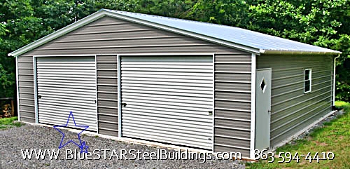 #16 2 door Garage | BlueSTAR Steel Buildings LLC